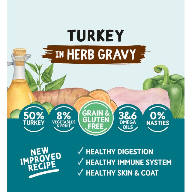 Naturo Grain Free Turkey dog food 390g, imported from the UK