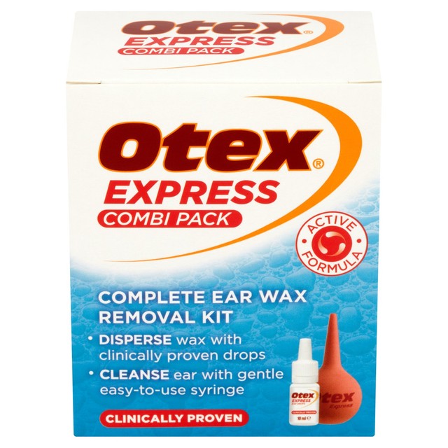 Otex Express Combi Pack ear wax treatment kit, imported from the UK