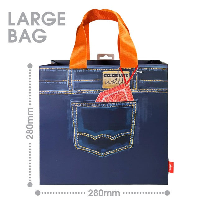 Deva Designs Denim Medium Gift Bag - British product