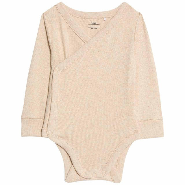 M&S Oatmeal Baby Bodysuit Outfit 3-6 months, imported from the UK