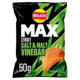 Walkers Max Zingy Salt Malt Vinegar Crisps 50g