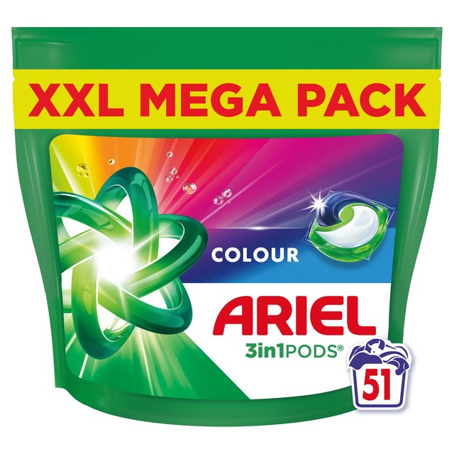 Ariel Colour 4in1 Pods laundry detergent capsules 50 washes - British product