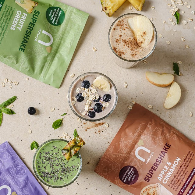 Naturya SuperShake Apple & Cinnamon powder shake 275g, imported from the UK