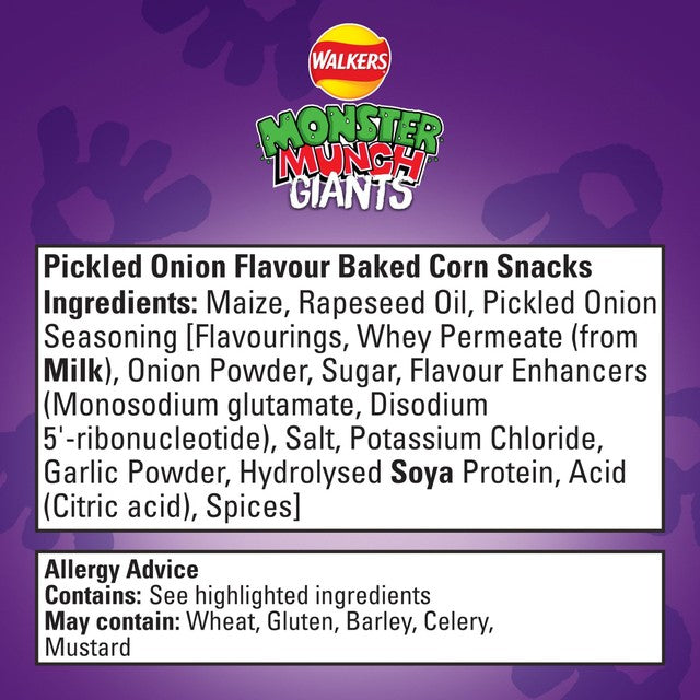 Monster Munch pickled onion crisps 85g (British brand)