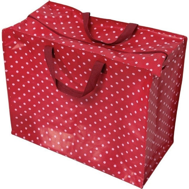 Rex London red polka dot jumbo storage bag, imported from the UK