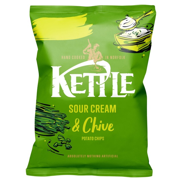 Kettle Sour Cream & Chive crisps 130g, UK version