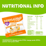 Kiddylicious banana, mango & passionfruit smoothie melts baby snacks 4 x 6g, UK version