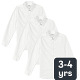 M&S M&S Girls 3-Pack Slim Fit Long Sleeve Easy to Iron School Shirt 3-4 Years- Buy online at McGrocer