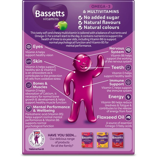 Bassetts blackcurrant and apple multivitamin gummies 30 gummies - British product