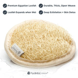 Hydréa London organic Egyptian loofah dual sided facial pad, UK version