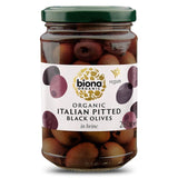 Biona organic pitted black olives in brine 280g - British product