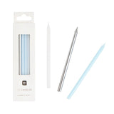 M&S Talking Tables Blue, Silver & White Birthday Candles 10cm- Buy online at McGrocer