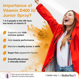 BetterYou D400 Kids Vitamin D Natural Peppermint Oral Spray 15ml - British product