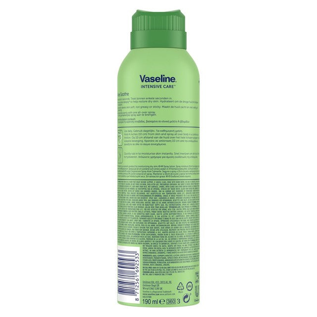 Vaseline Aloe Soothe spray moisturiser 190ml (British brand)