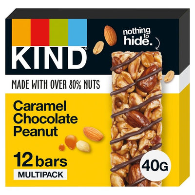 M&S KIND Caramel Chocolate Peanut Snack Bars 12 x 40g- Buy online at McGrocer