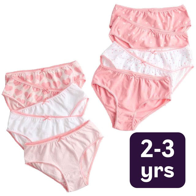 M&S girls cotton knickers pink mix 2-3 years, imported from the UK