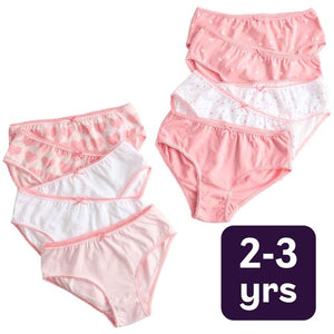 M&S Girls Cotton Stretch Heart Knickers Pink Mix 2-3 Years