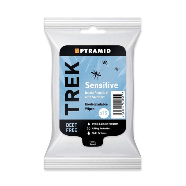 Pyramid Protect Sensitive Insect Repellent Wipes 15 per pack, imported from the UK