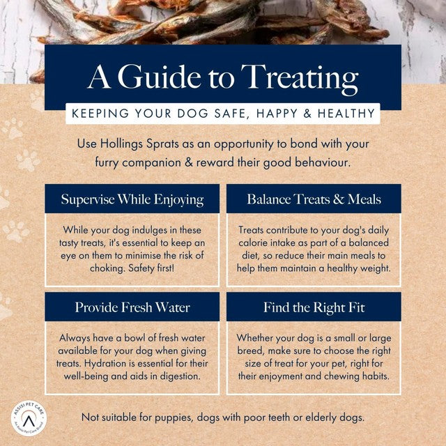 Hollings Sprats dog treats 100g, UK version