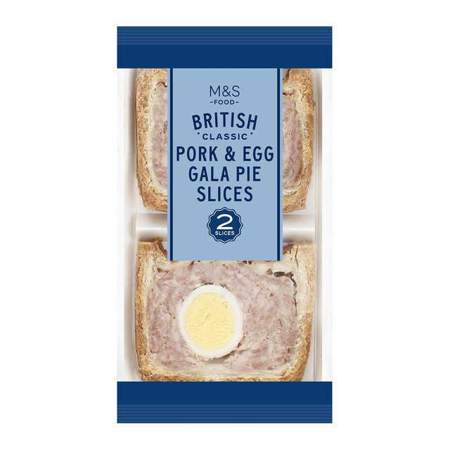 M&S pork & egg gala pie slices 235g, imported from the UK