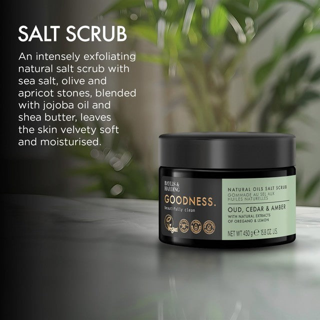Baylis & Harding oud salt apricot olive stones body scrub 450g - British product