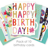 Abacus adult birthday card bundle of 10 - British product