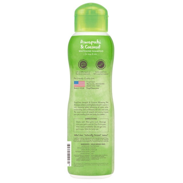 Tropiclean Awapuhi and Coconut pet shampoo 355ml (British brand)
