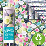 Deva Designs Blooming Blush gift wrap 3 pack - British product