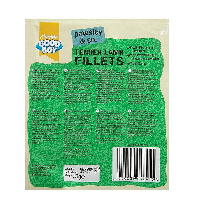 Good Boy tender lamb fillets dog treats 80g, UK version