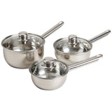 M&S pan set in silver with three sizes, imported from the UK