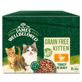 M&S James Wellbeloved Grain Free Kitten Wet Cat Food Turkey in Gravy Pouches- Buy online at McGrocer
