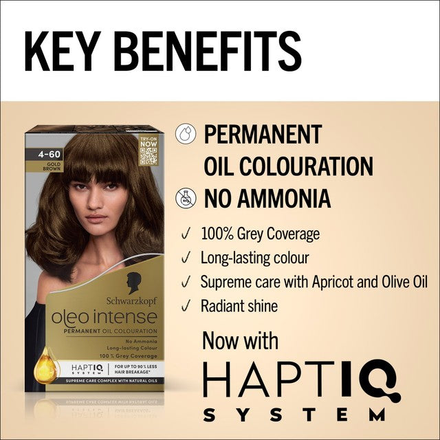 Schwarzkopf hair dye Gold Brown 4-60 115ml (British brand)