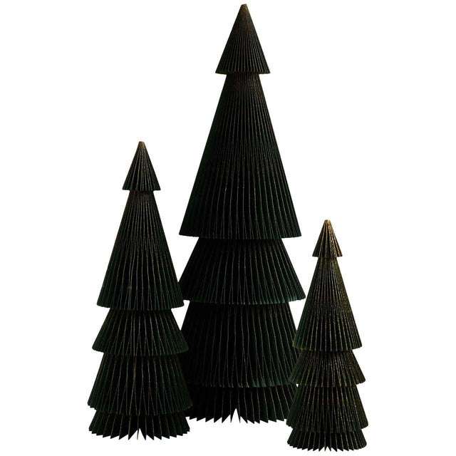 M&S green paper Christmas tree decorations pack of 3, imported from the UK