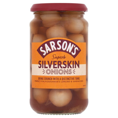 Sarson's Mittel & Pikante Silberhaut-Zwiebeln Eingelegte Zwiebeln 460g