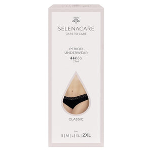 Selenacare Menstrual Undies Classic Black Reusable Period Underwear Size 2XL