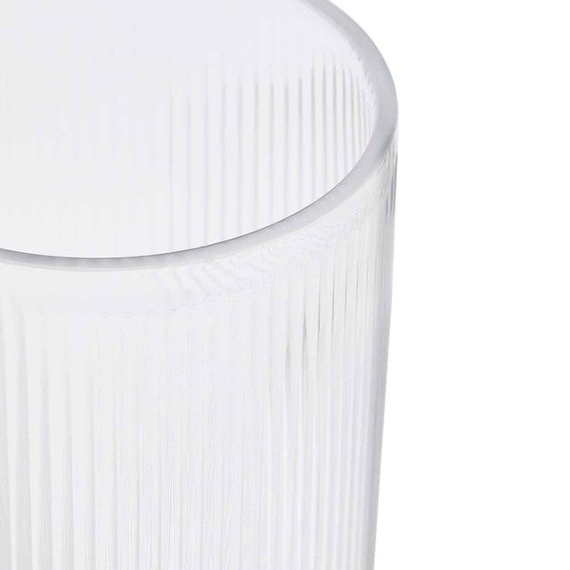 M&S clear ribbed glass cylinder vase 27cm (British brand)