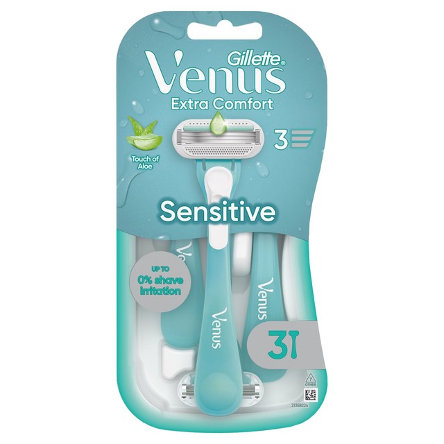 Gillette Venus sensitive disposable razors pack of 3, UK version