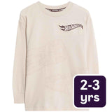 M&S Hot Wheels Top 2-3 Years Calico Long Sleeve T-Shirt