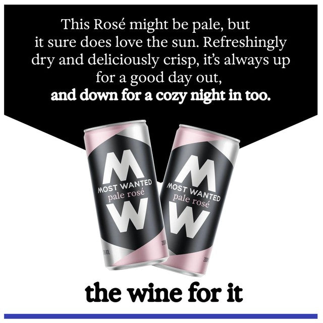 Most Wanted pale rosé wine in a can (British brand)