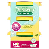 John West No Drain Tuna Steak with Sunflower Oil 3x110g, UK version