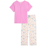 M&S M&S Rib Pointelle Henley Pyjama Set Pink Size 10- Buy online at McGrocer