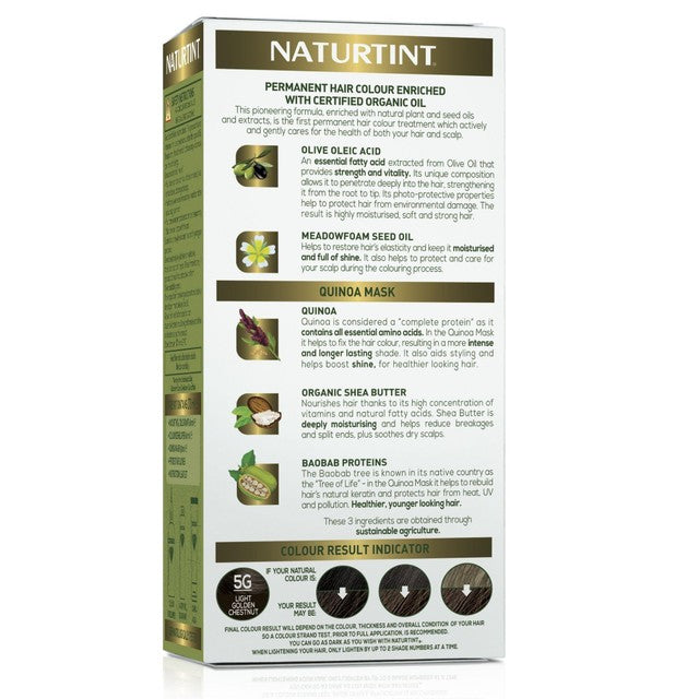 Naturtint hair colour gel Light Golden Chestnut 5G, imported from the UK