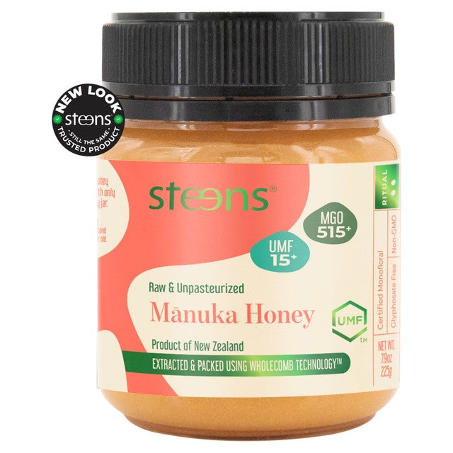 Steens MGO 515 UMF15 Manuka Honey 225g (British brand)