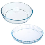 M&S Pyrex Cake and Flan Dish Set Baking Dish Set 26cm and 28cm- Buy online at McGrocer