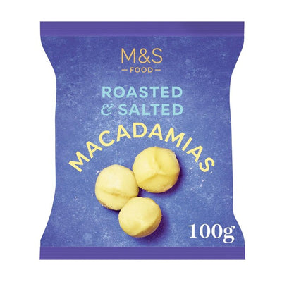 M&S M&S Roasted Salted Macadamia Nuts British Snack 100g- Buy online at McGrocer