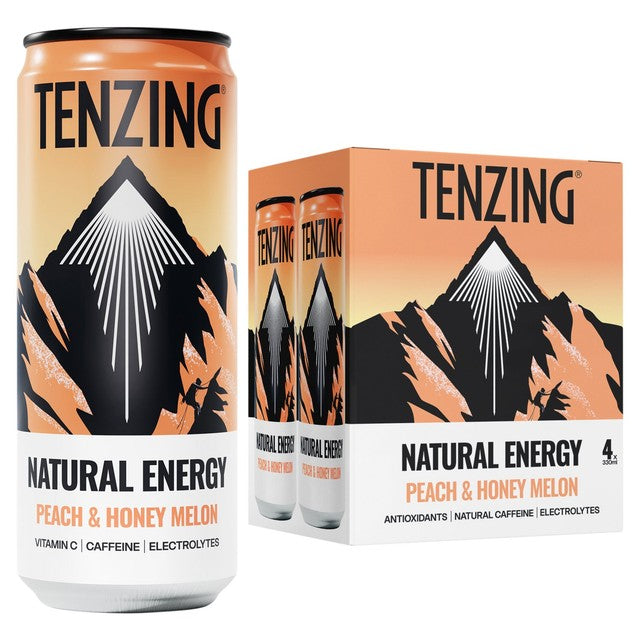 Tenzing energy drink Peach & Honey Melon 330ml - British product