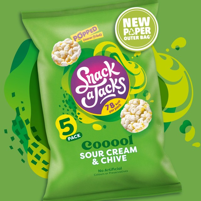 Snack a Jacks sour cream & chive rice and corn cakes 23g bag (British brand)