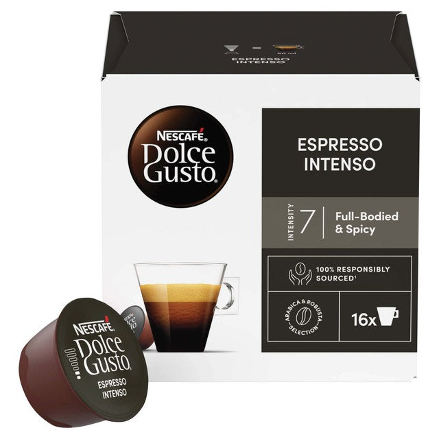 Dolce Gusto Espresso Intenso coffee pods 16 pack, imported from the UK