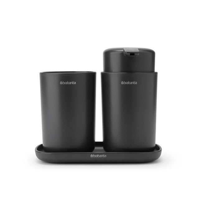 Brabantia bathroom accessory set dark grey - British product