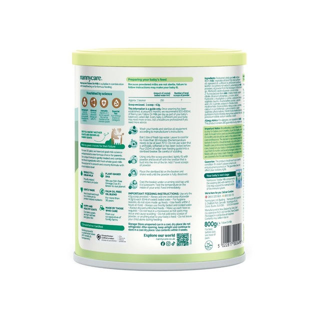 Nannycare goat milk Stage 2 follow-on formula 800g, imported from the UK